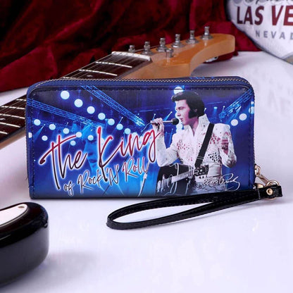 Elvis The King of Rock and Roll Blue Womens Purse 19cm 8