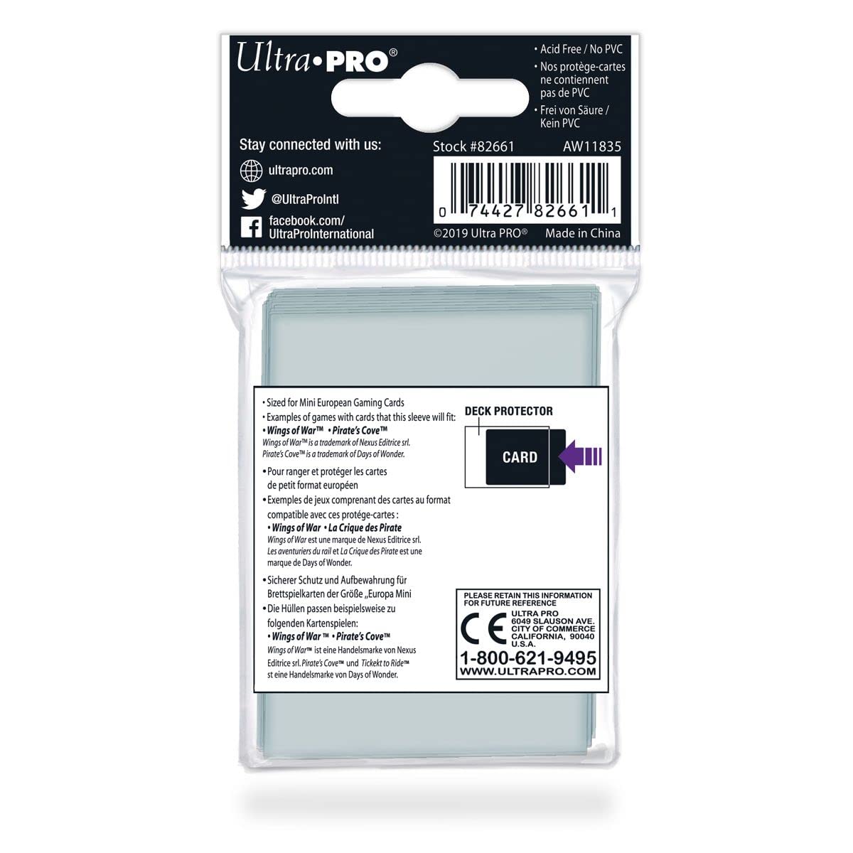 UNIT Board Game Sleeves 44x68mm Mini European 50 Ct Gaming Accessory by Ultra Pro 2