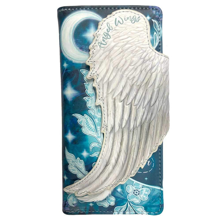 Angel Wings White Feather Embossed Purse 18.5cm