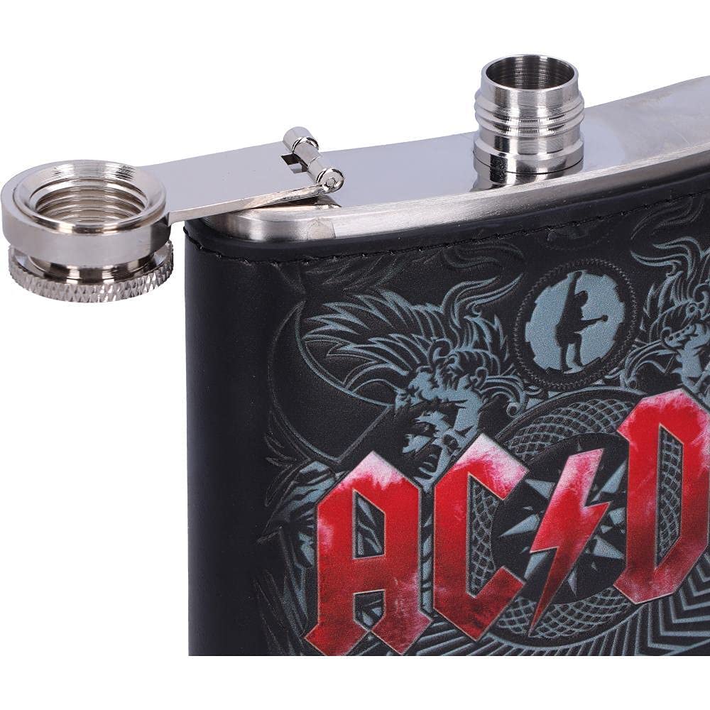 ACDC Black Ice Album Embossed Hip Flask Officially Licensed 6