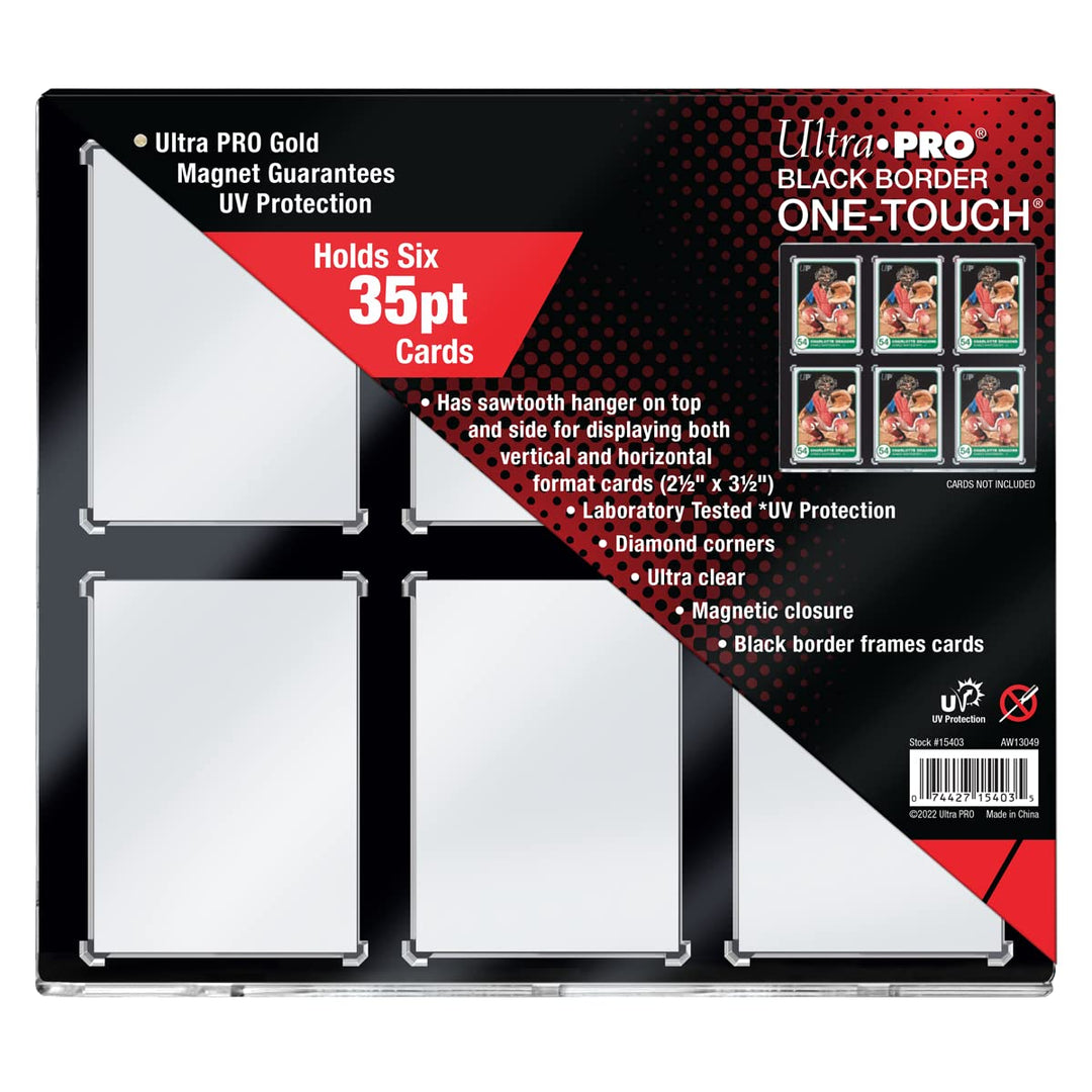 Ultra PRO - Black Border ONE-Touch 6 Graded Card Display Case, Show Off & Protect (Standard Size) Graded Baseball Cards, Football Cards or Collectible Gaming Cards, Magnetic Closure & UV-Resistant