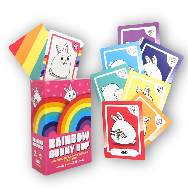 Rainbow Bunny Bop - A Family-Friendly Card Game - Perfect for Boys, Girls, Kids, Families & Adults Who Love Card Games and Board Games