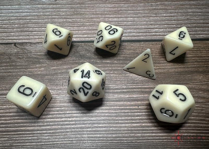Chessex CHX25400 Dice-Opaque Ivory/Black Set, Multicolor 2
