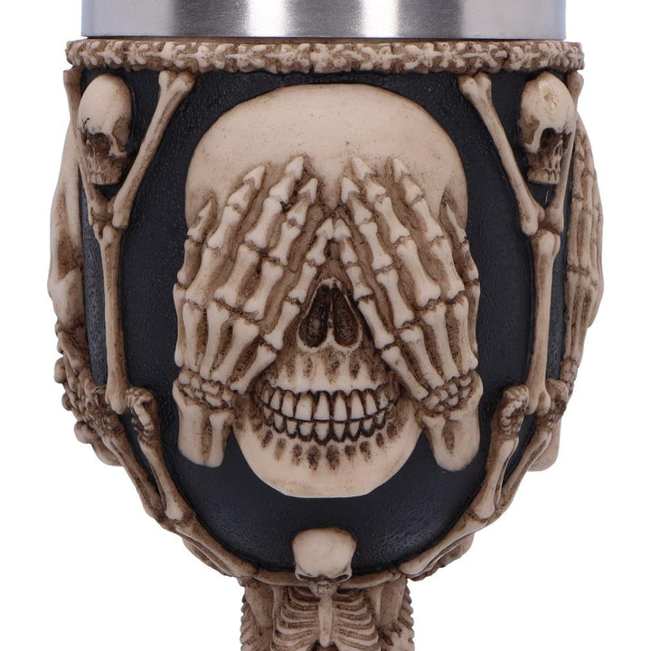 Three Wise Skeletons Goblet 20cm Skeleton