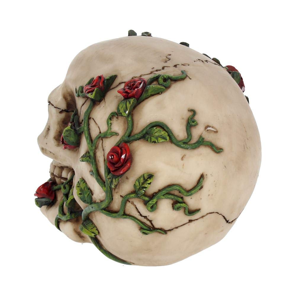 Rose From Beyond 15cm Gothic Vine Covered Skull Figurine