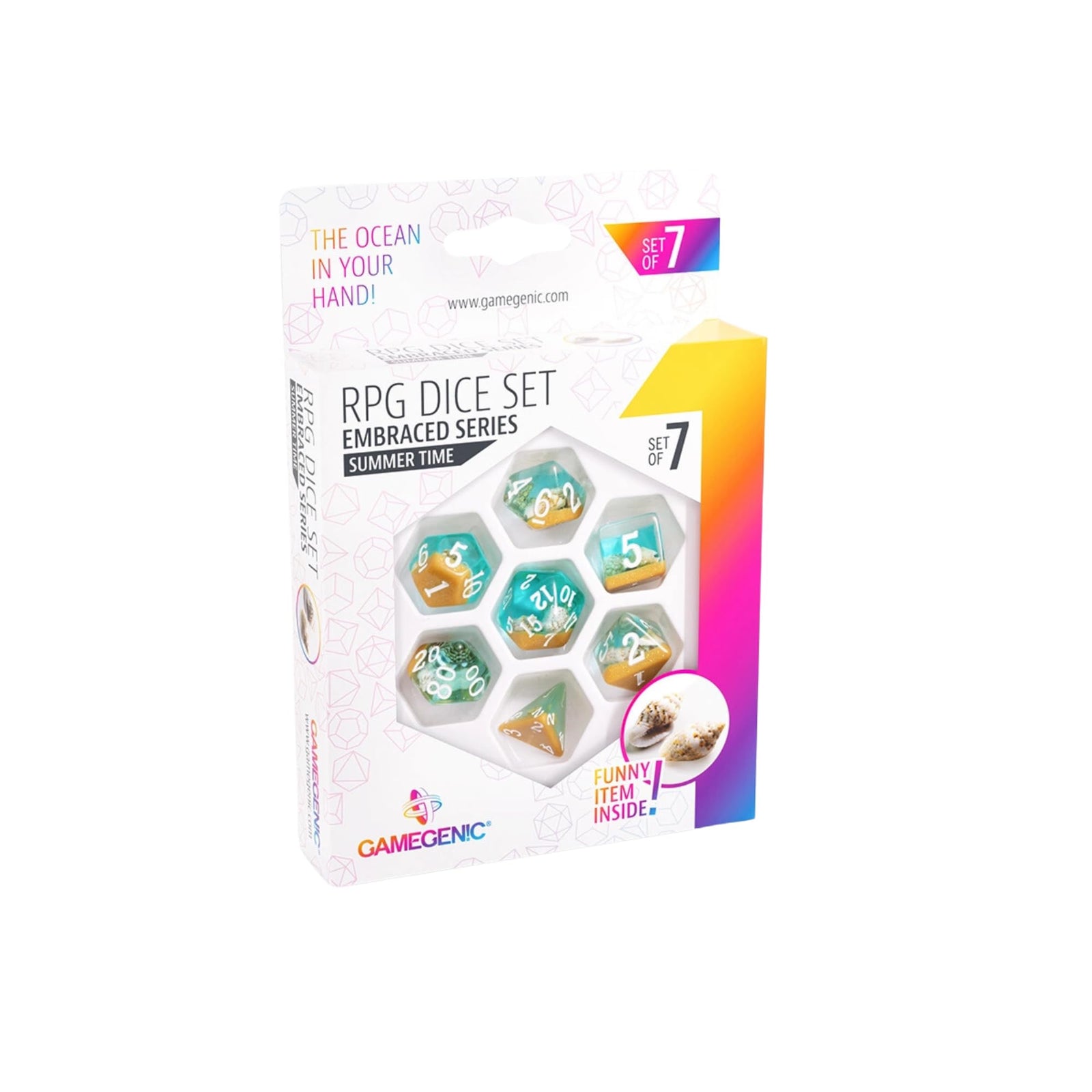 Unit Gamegenic Embraced Series Summer Time RPG Dice Set 7PCS Multicolor 1
