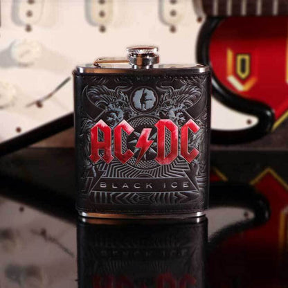 ACDC Black Ice Album Embossed Hip Flask Officially Licensed 7
