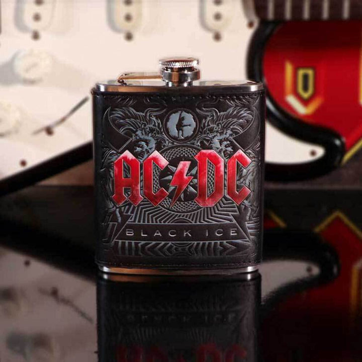 ACDC Black Ice Album Embossed Hip Flask Officially Licensed