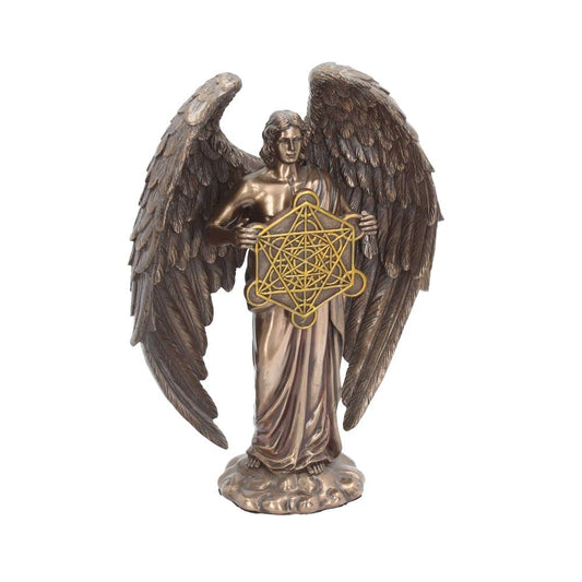 Bronzed Flower of Life Metatron Archangel Figure 26cm 2