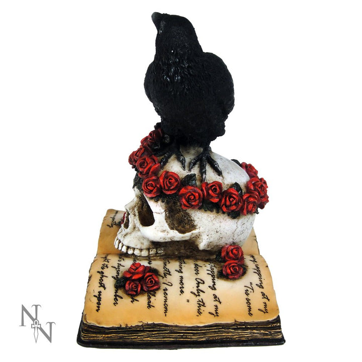 Heartaches Reflection Raven Figurine Skull Rose Valentine Ornament 17cm