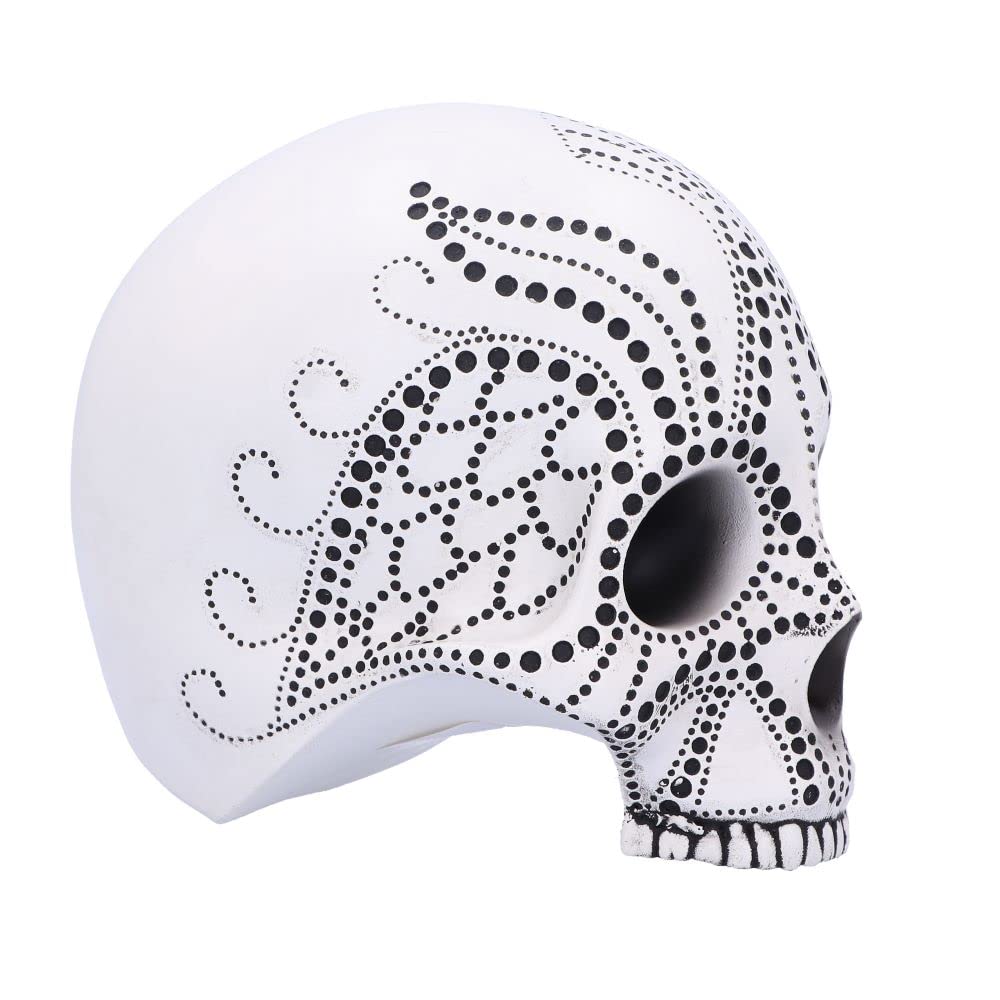Pointilist Skull Figurine Large 13.8cm 6