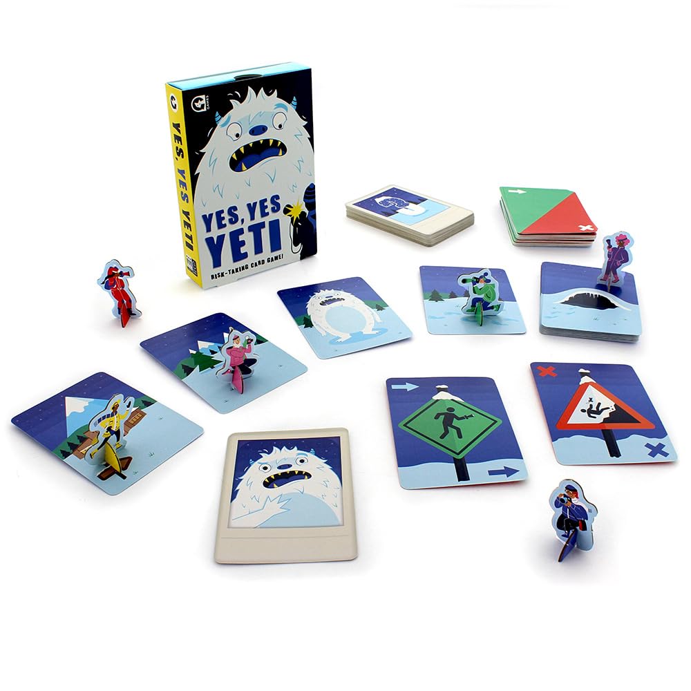 Ginger Fox - Yes, Yes Yeti Card Game, Risk-Taking Family Card Games, Hilarious Strategy Games, Card Games for 2 Players & More, Strategy Card Games for Adults, Teens, & Kids Ages 8+, 88 Cards 1