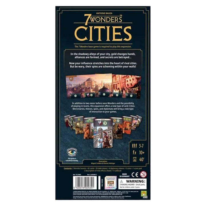 7 Wonders Cities Board Game EXPANSION (New Edition) | Family Board Game | Civilization Board Game for Adults | Strategy Board Game for Game Night| 3-7 Players | Ages 10+ | Made by Repos Production