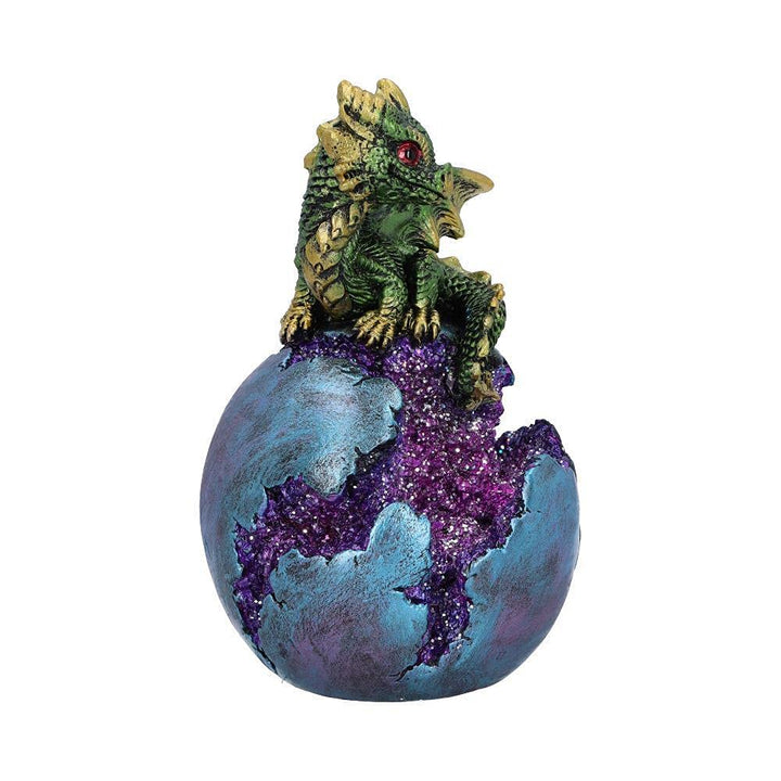 Geode Guard Green Dragon Sphere Crystal Figurine 12.7cm
