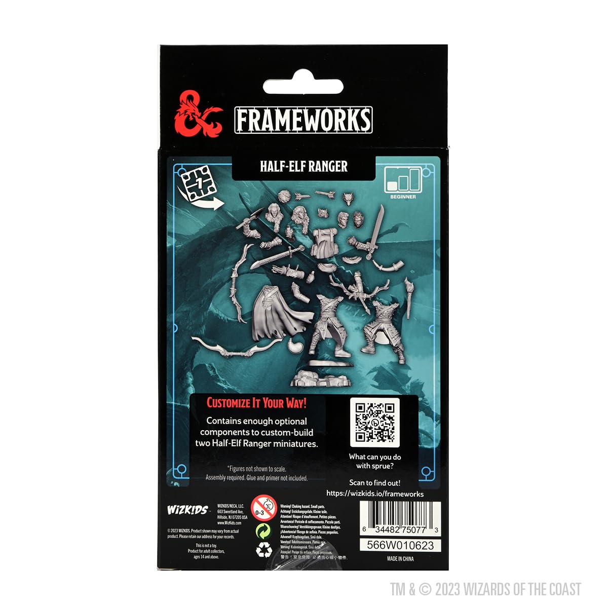 WizKids D&D Frameworks: Male Half-Elf Ranger - Unpainted and Unassembled 6