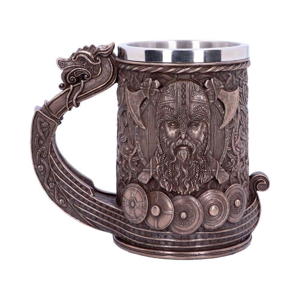 Bronze Drakkar Dragon Boat Viking Tankard 15cm