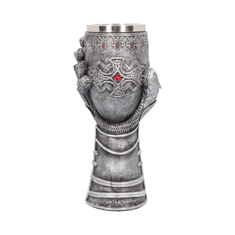Medieval Knight Gauntlet Wine Goblet Hand Painted 23cm