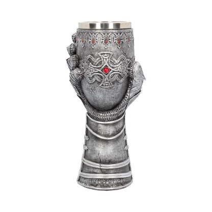 Medieval Knight Gauntlet Wine Goblet Hand Painted 23cm 1