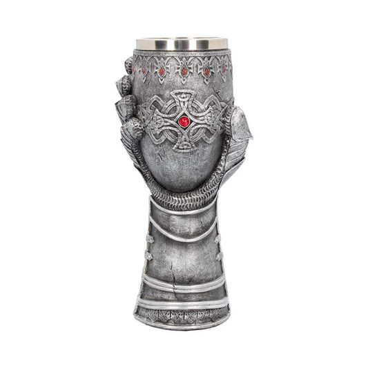 Medieval Knight Gauntlet Wine Goblet Hand Painted 23cm 1