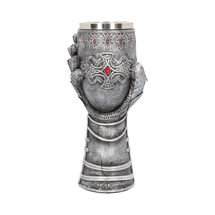 Medieval Knight Gauntlet Wine Goblet Hand Painted 23cm