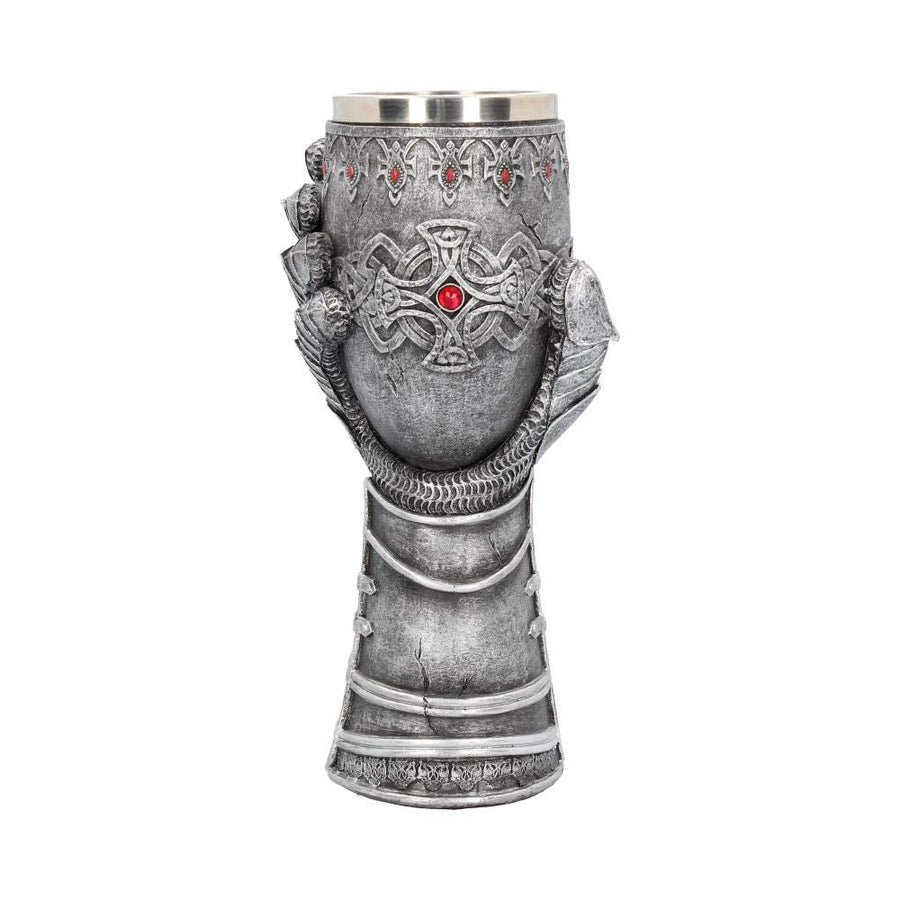 Medieval Knight Gauntlet Wine Goblet Hand Painted 23cm 1