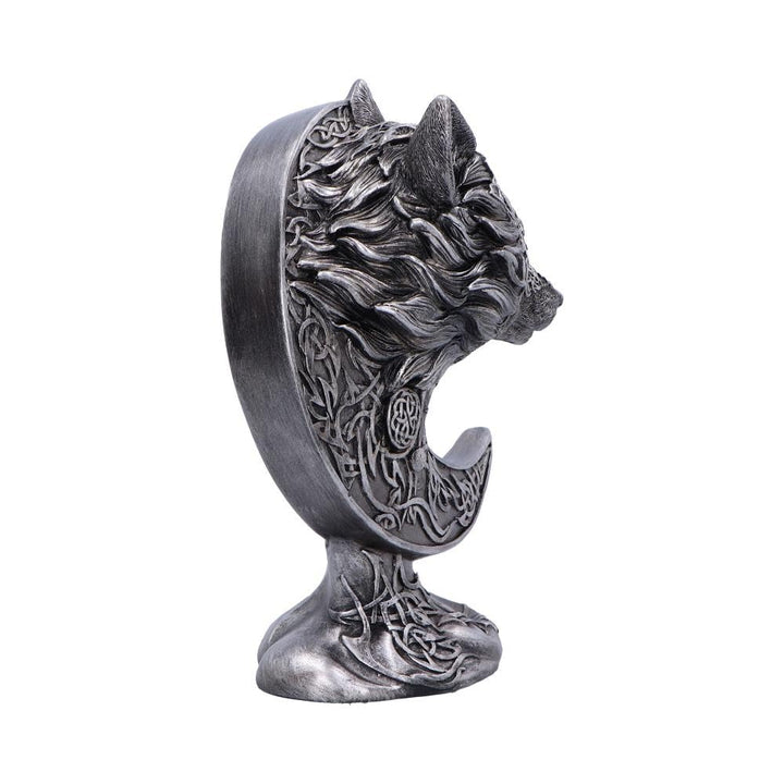 Celtic Crescent Wolf and Moon Ornament 25cm