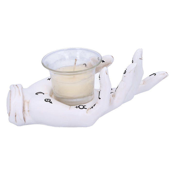 Palmists Prediction White Chiromancy Hand Candle Holder 18.3cm