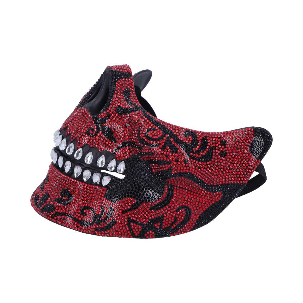 Jewelled Masquerade Red 17.5cm Mask for Cosplay 3