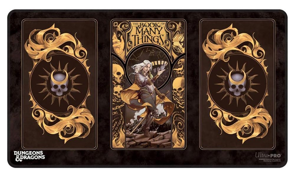 Ultra PRO - Dungeons & Dragons Book of Many Things Black Stitched Playmat Alternate Cover, Use as Oversize Mouse Pad, Desk Mat, Gaming Playmat, TCG Card Game Playmat, Protect Cards During Gameplay 1