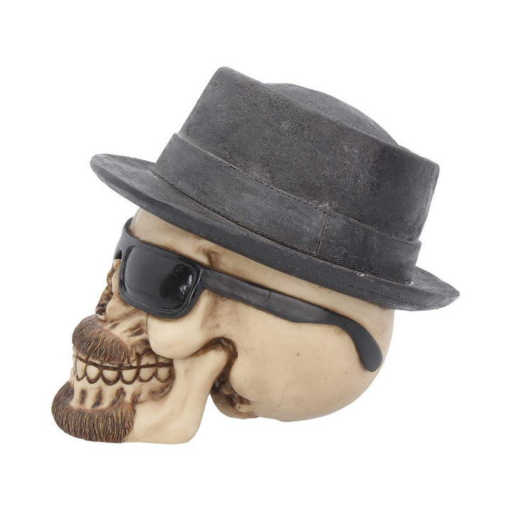 Small Badass Hat and Sunglasses Skull Figurine 14cm
