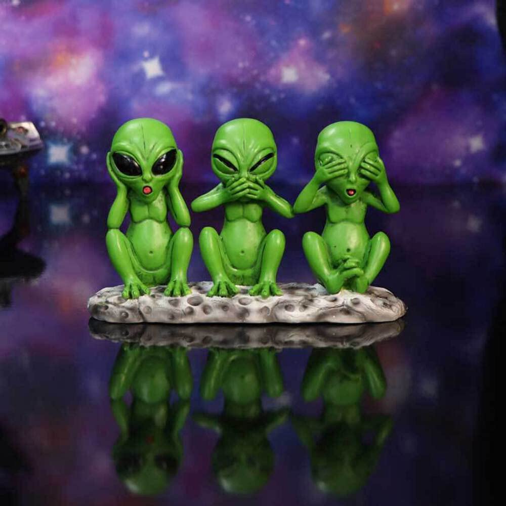 Three Wise Martians 16cm See No Hear Speak Evil Alien Figurines