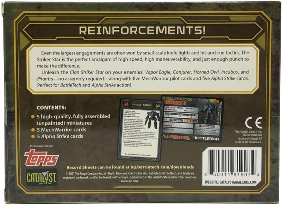 BattleTech Clan Striker Star Miniatures Game by Catalyst Game Labs