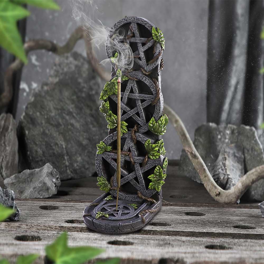 Aged Pentagram Wiccan Incense Burner 20.5cm 6