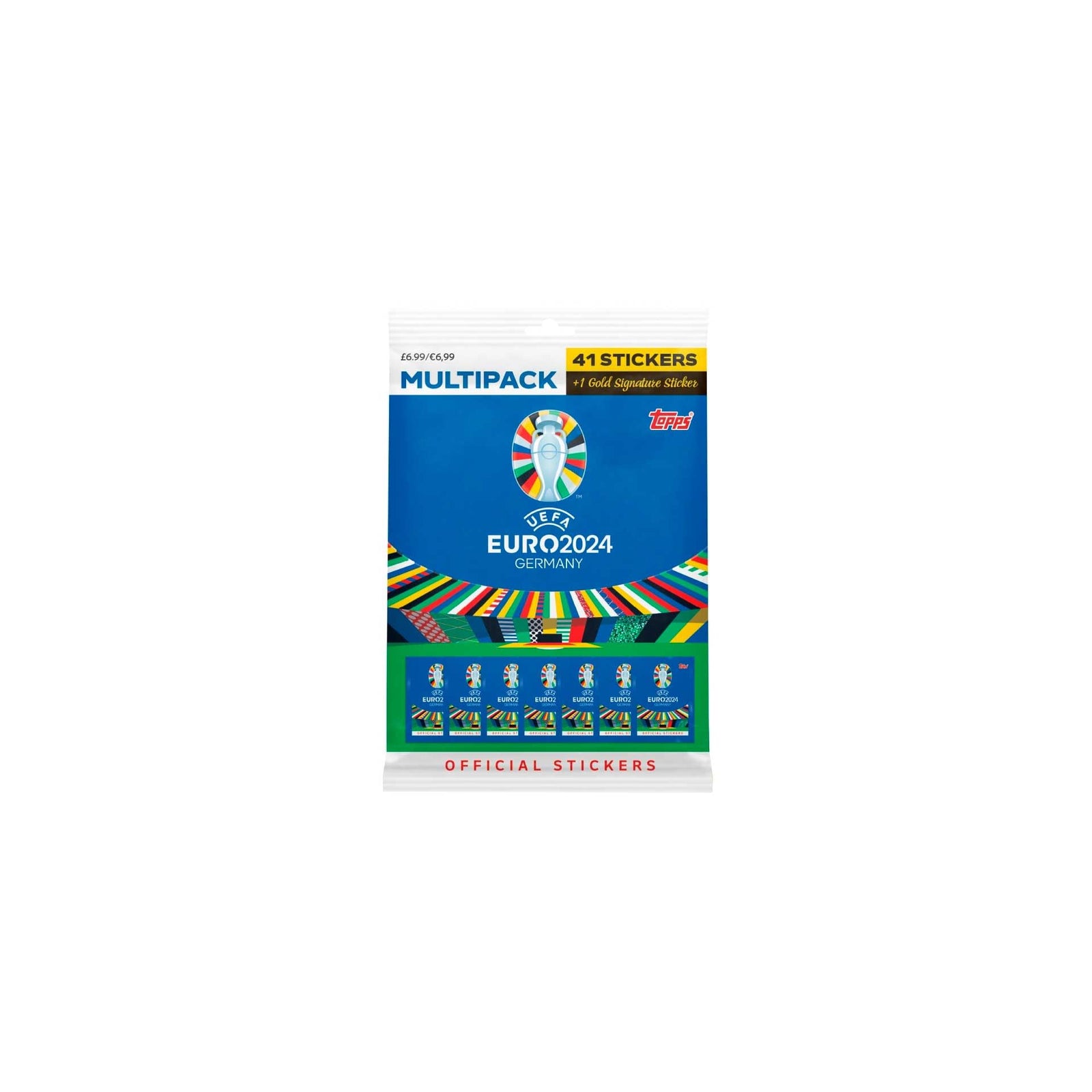 Topps Official Euro 2024 Sticker Collection - Multipack - Contains 41 Euro 2024 Stickers Plus 1 Gold Signature Series Sticker. 1