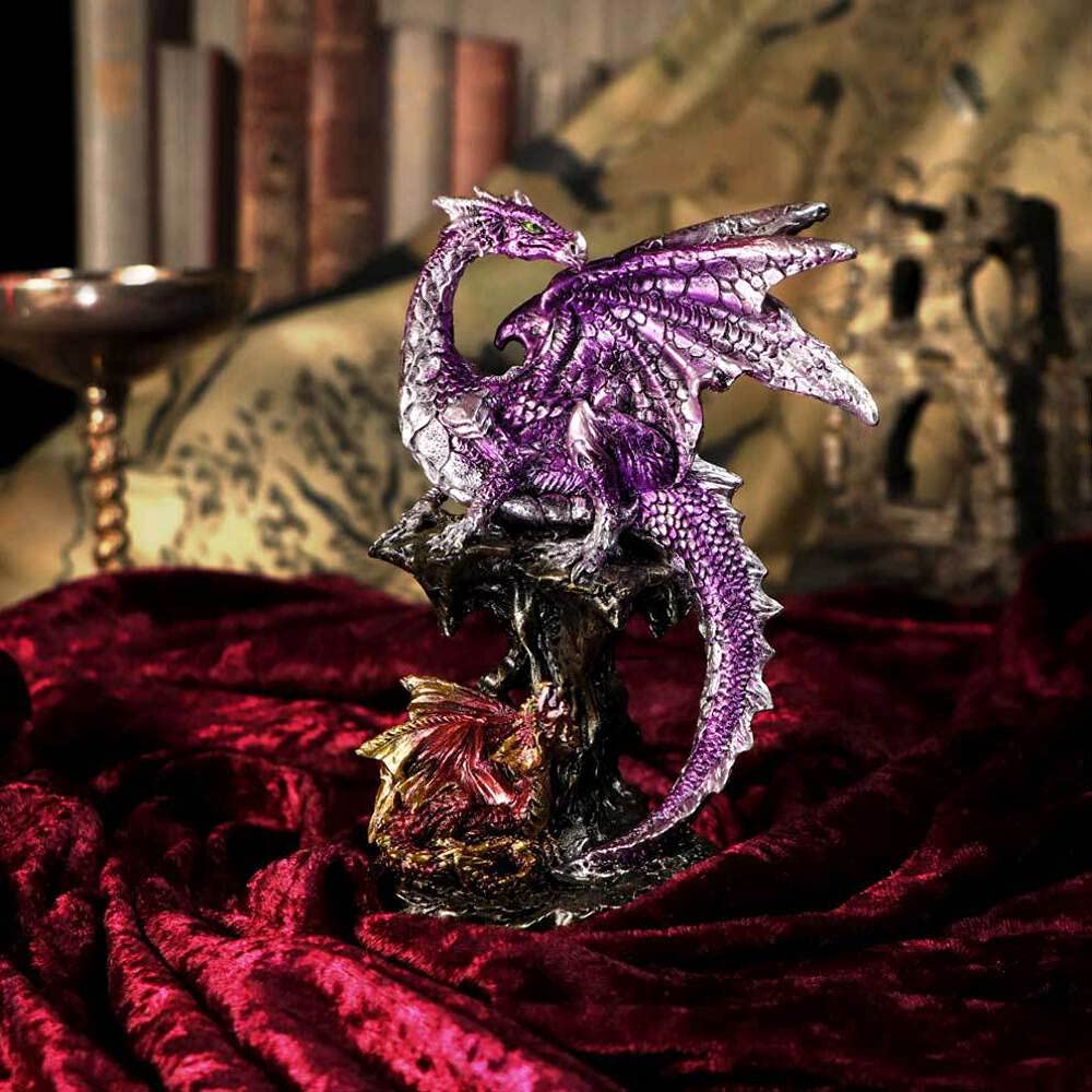 Hatchling Protection Dragon and Dragonling Parental Figurine 15.2cm
