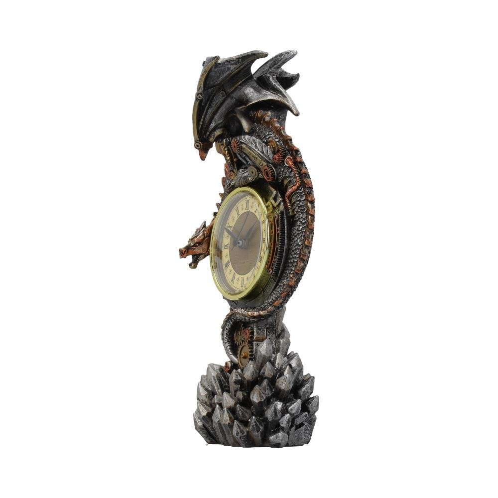 Clockwork Reign Steampunk Dragon Mantel Clock 28cm 2