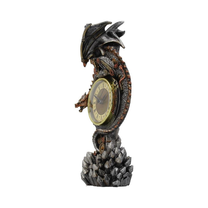 Clockwork Reign Steampunk Dragon Mantel Clock 28cm