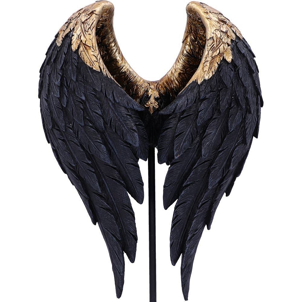 Dark Angel Gothic Fallen Fae Wing Sculpture Figurine 26cm