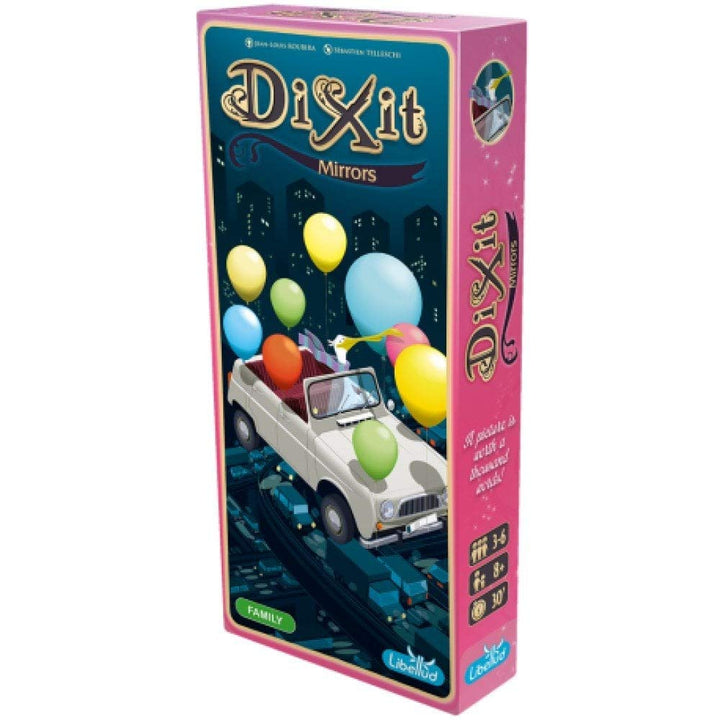 Dixit Mirrors Board Game Expansion - Unveil a Fantastical Reflection of Society! Creative Storytelling Game, Family Game for Kids & Adults, Ages 8+, 3-6 Players, 30 Min Playtime, Made by Libellud