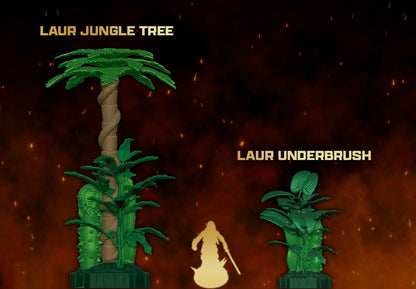 Renegade Game Studios Heroscape The Grove at Laur's Edge Terrain Pack | Build New Jungle environments Over which to Battle for Valhalla Contains : 3 Laur Jungle Trees 6 Laur Jungle Underbrush 2