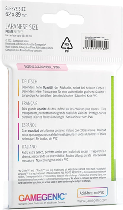 Gamegenic - Pack of 60 Prime Sleeves Japanese Sized - Lime 2