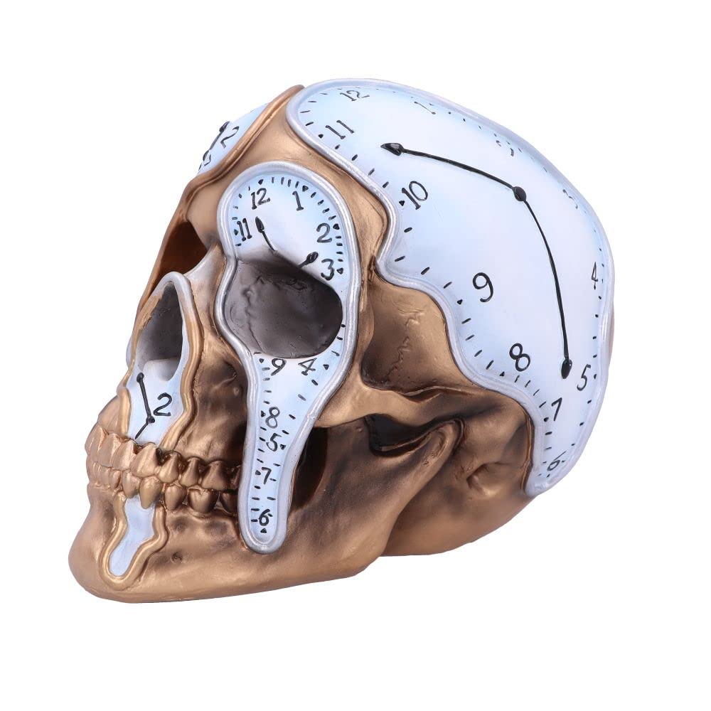 Time Goes By Clock Skull 17.5cm