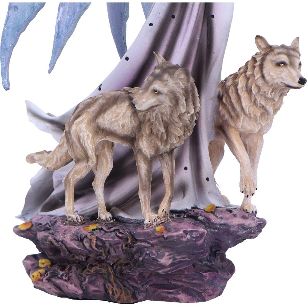Lina Small Fairy Figurine with Wolves and Forest Detail 26.5cm 6