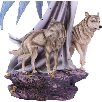 Lina Small Fairy Figurine with Wolves and Forest Detail 26.5cm 6