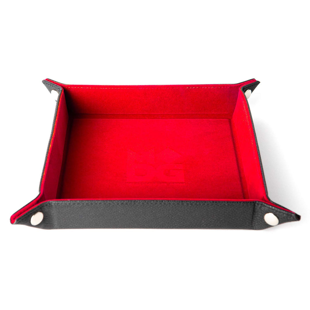 Metallic Dice Games FanRoll Fold Up Velvet Dice Tray with Leather Backing