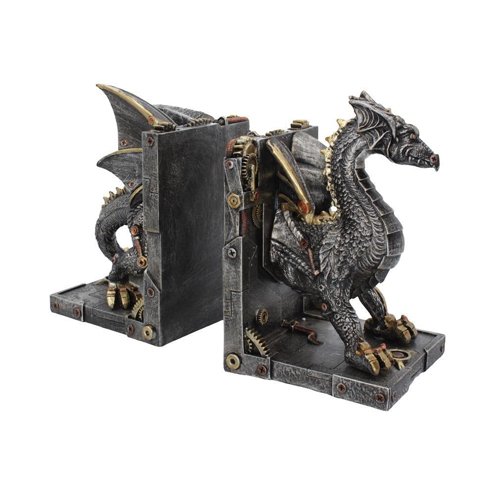 Dracus Machina Steampunk Dragon Bookends 27cm