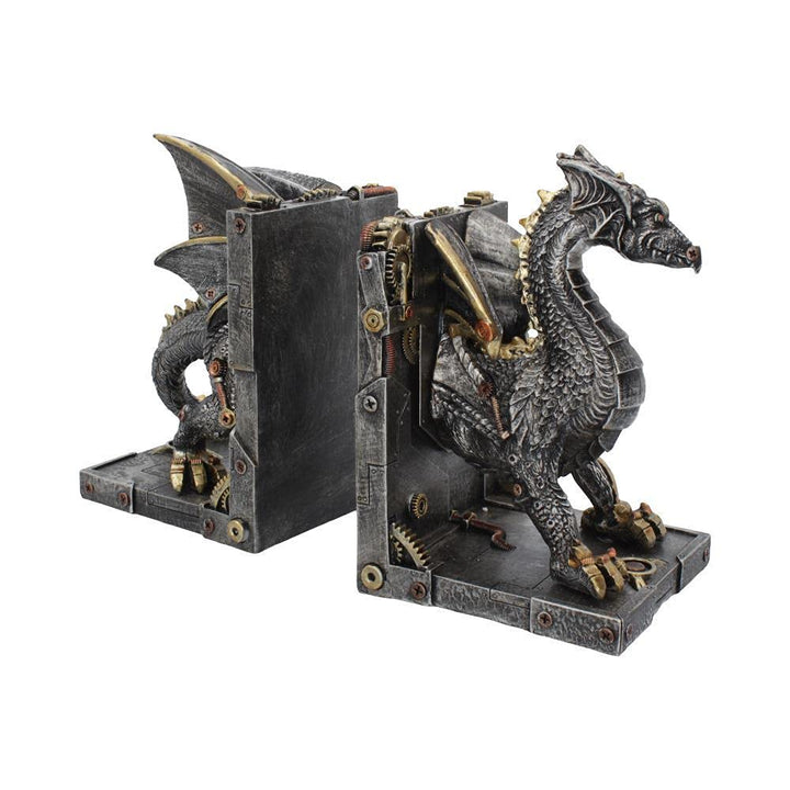 Dracus Machina Steampunk Dragon Bookends 27cm