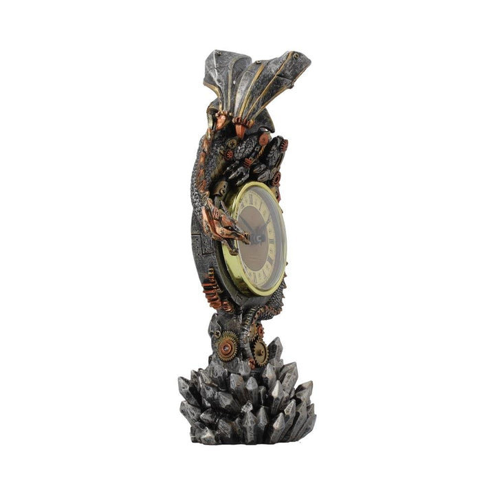 Clockwork Reign Steampunk Dragon Mantel Clock 28cm