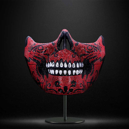Jewelled Masquerade Red 17.5cm Mask for Cosplay 8