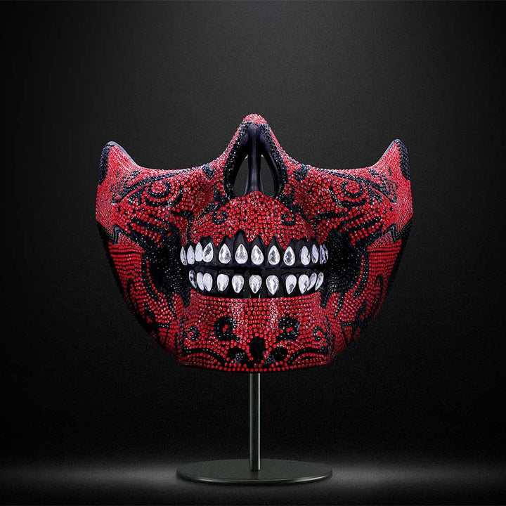 Jewelled Masquerade Red 17.5cm Mask for Cosplay 8